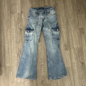 Aeropostale blue cargo jeans with flared bottoms #flaredjeans